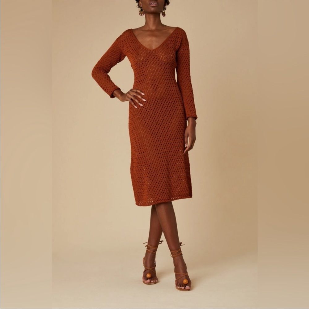 Savannah Morrow Knit Winona Dress Terracotta Medium Nwt